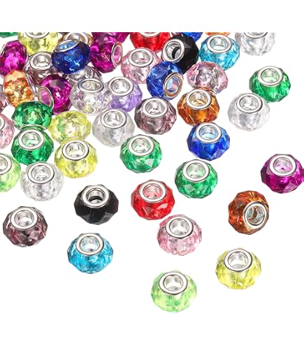 Bestewelry 90Pcs 10mm Glass Round Beads – Transparent Colorful Donut Beads For DIY Jewelry - View #4