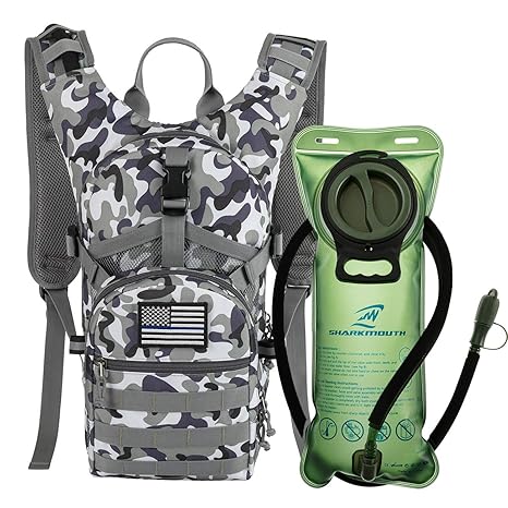 Sharkmouth Tactical Molle Hydration Pack Backpack 900d With 2l Leak Proof Water Bladder Keep Liquids Cool For Up To 4 Hours Outdoor Daypack For