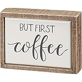 But First Coffee Box Sign Mini