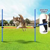 PAWISE Dog Agility Training Equipment,Pet Training Hurdles &amp; Weave Poles Set with Adjustable Jump Bar,Outdoor Dog Obstacle Course for Backyard Exercise, Portable Dog Agility Kit for Shepherd Malinois