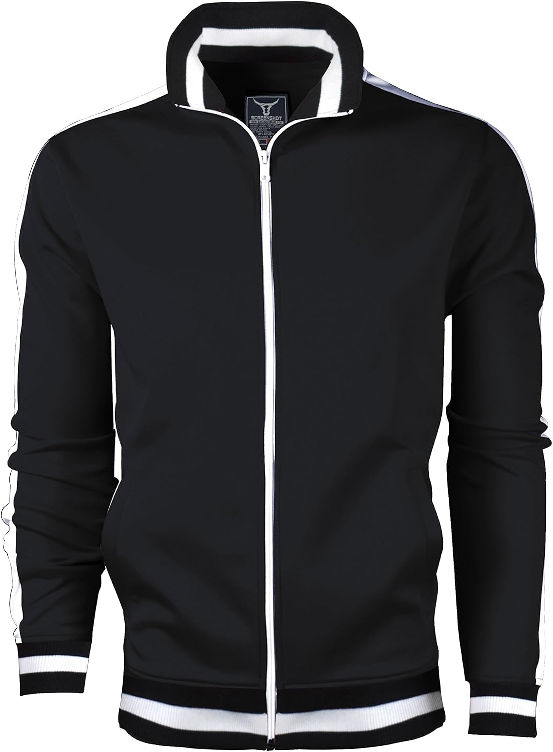 Screenshotbrand Mens Hip Hop Premium Slim Track Jacket - Side Taping at  Men’s Clothing store