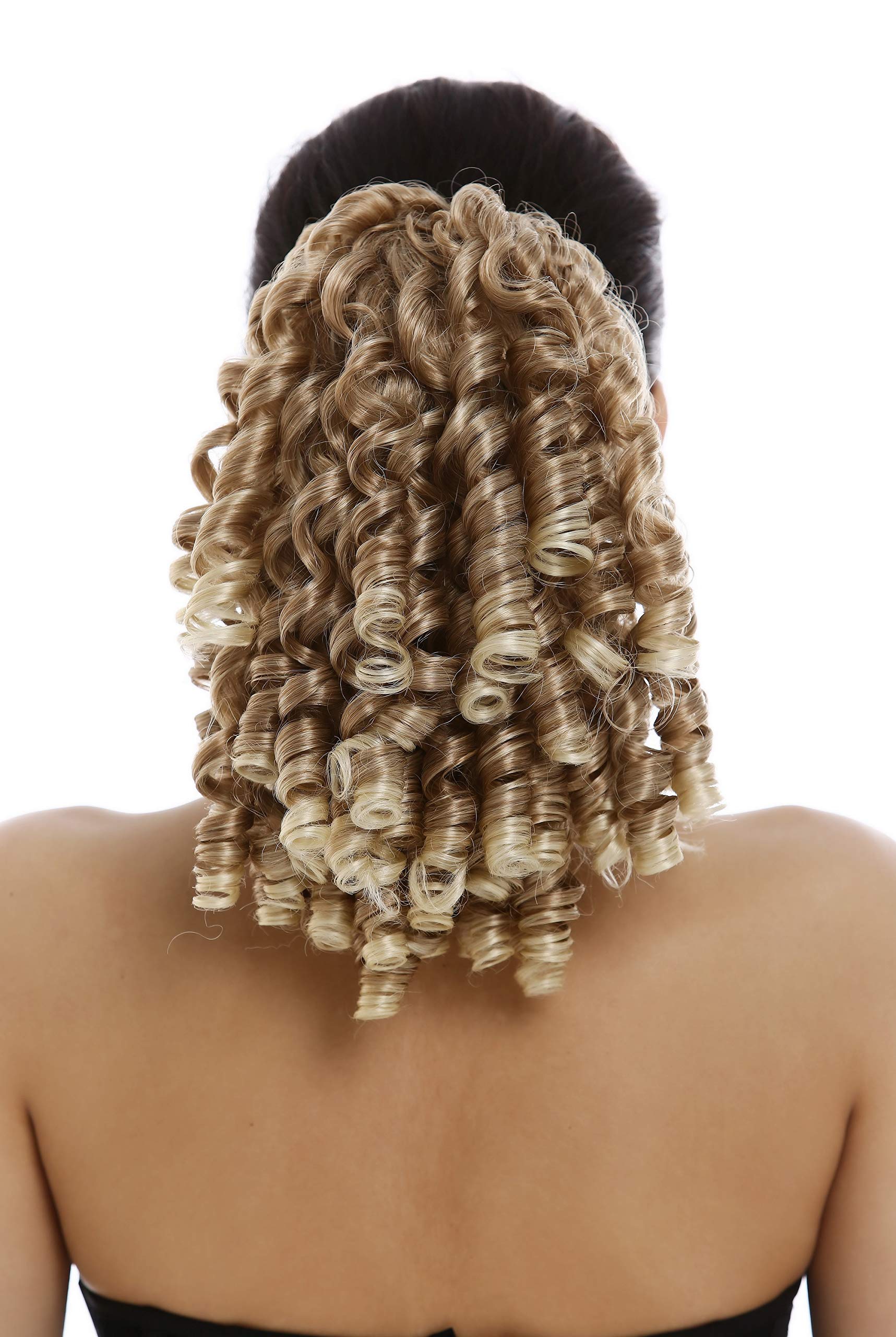 WIG ME UP - N900A+2-V-27T613 Ponytail Hairpiece Extensions elaborate baroque ringlets corkscrew curls voluminous medium blond with platinum highlights tips 12inch