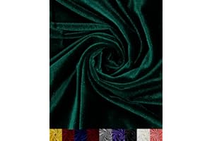 HOTGODEN Stretch Velvet Fabric by The Yard: Hunter Green 63" Wide 2 Yards 95% Polyester 5% Spandex Velvet Fabric for DIY Sewing, Upholstery, Apparel, Costume, Craft
