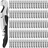 UCEHIPAW 110 Pack Waiter Corkscrew Wine Openers Black Heavy Duty Hinges All in One Double Hinged Tools for Bartenders Servers Sommelier