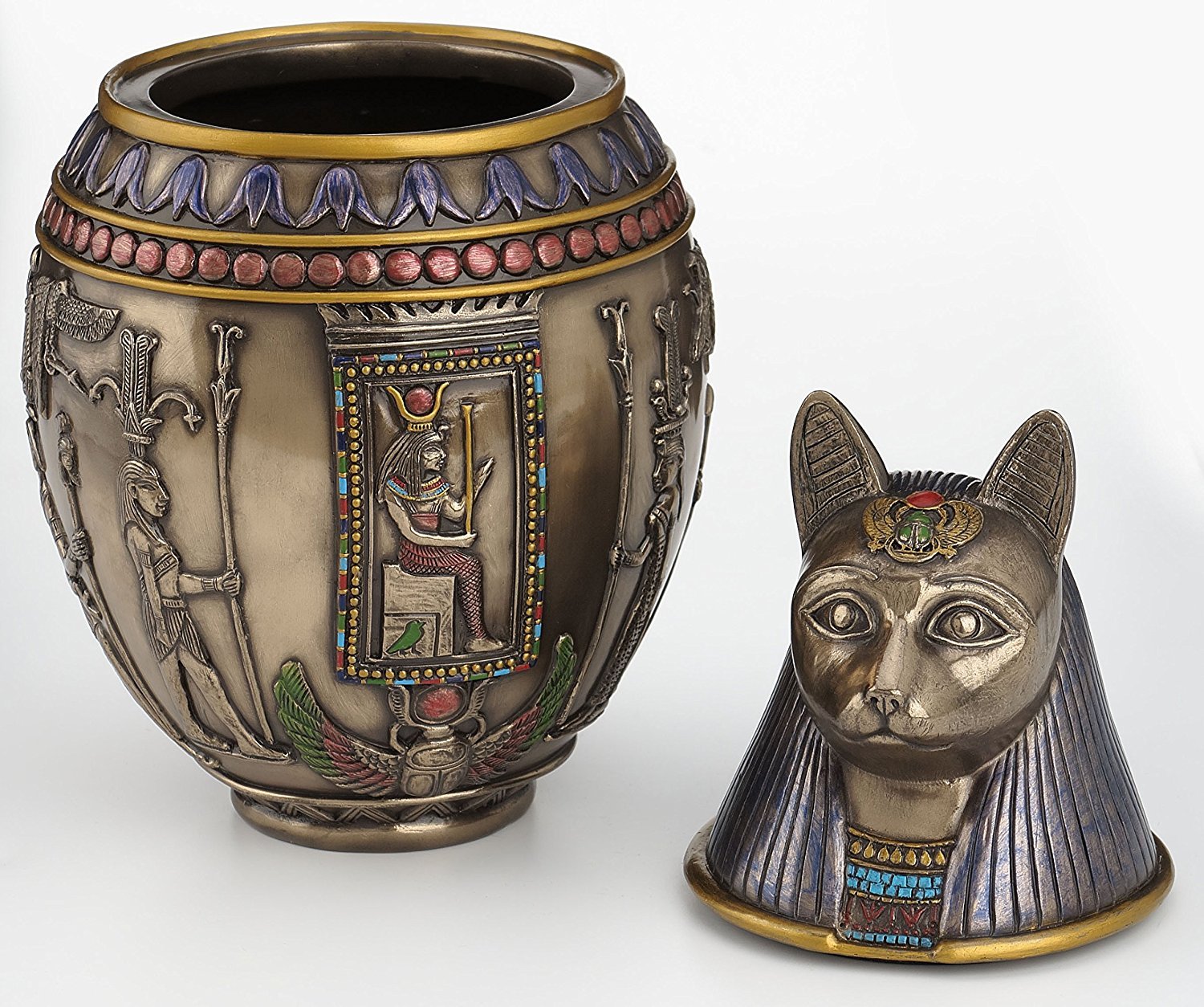 Top Collection 9.5" Egyptian Bastet Goddess Cat Cremation Urn