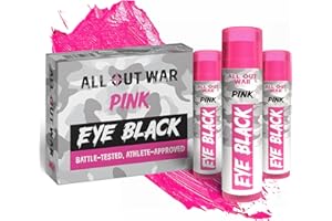 DRIP OVER SKILL All-Out War Sports 3 Pack PINK Eye Black Stick, Face Paint & Anti-Glare Drip for Baseball, Softball, Football, Lacrosse, Soccer, Hockey, Anti-Glare, Sweat-Resistant, Baseball Accessories, Mother's Day