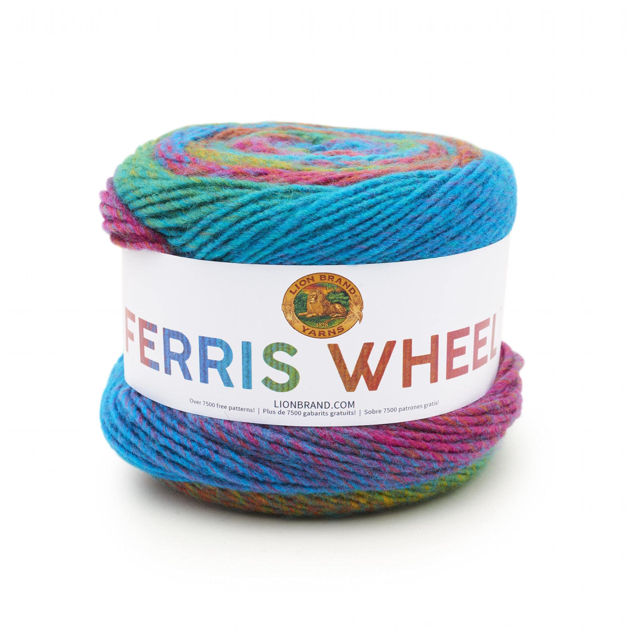 Lion Brand Yarn, Ferris Wheel Roving, Multicolor Yarn for Knitting, Crochet, and Crafts, Sprinkles, 1 Pack, Aran Fiber for Cozy Blankets, Soft Jumpers, and Variegated Scarves