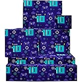 CENTRAL 23 Gaming Wrapping Paper for Boys - 10th Birthday Wrapping Paper - 6 Sheets of Gift Wrap - 10 Year Old - Gamer - Video Game - Recyclable