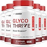 (5 Pack) Glyco Thrive Capsules - Official Glyco Thrive Premium Blood Support All Natural Advanced Formula Pills, GlycoThrive Maximum Strength Vitamins for Health & Wellness, 300 Capsules for 5 Months