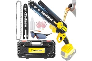 Mini Chainsaw Cordless for De-Walt Battery 20v Max, 8 Inch & 6 Inch Cordless Chainsaw with Auto Oiler Tool Free, 2IN1 Cordles