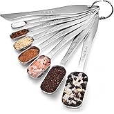 18/8 Stainless Steel Measuring Spoons: Doosu Heavy Duty Rectangular Spoon Square Teaspoon Tablespoon Scoop with Slim Long Han