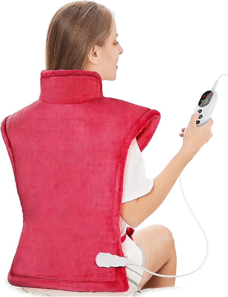 Mia&Coco Comfort Red Electric Heating Pad 60x100cm Back Neck Shoulders 6 heat