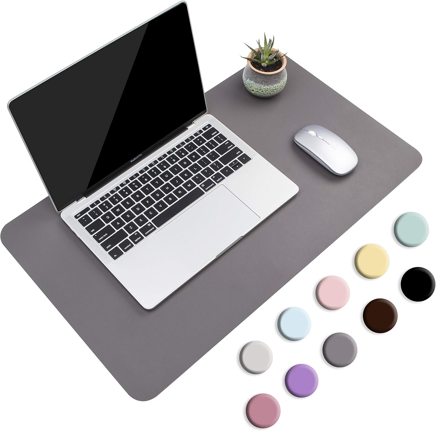 Non-Slip Desk Pad, Waterproof PVC Leather Desk Table Protector, Ultra Thin Large Mouse Pad, Easy Clean Laptop Desk Writing Mat for Office Work/Home/Decor(Black, 23.6" x 13.7") : Office Products