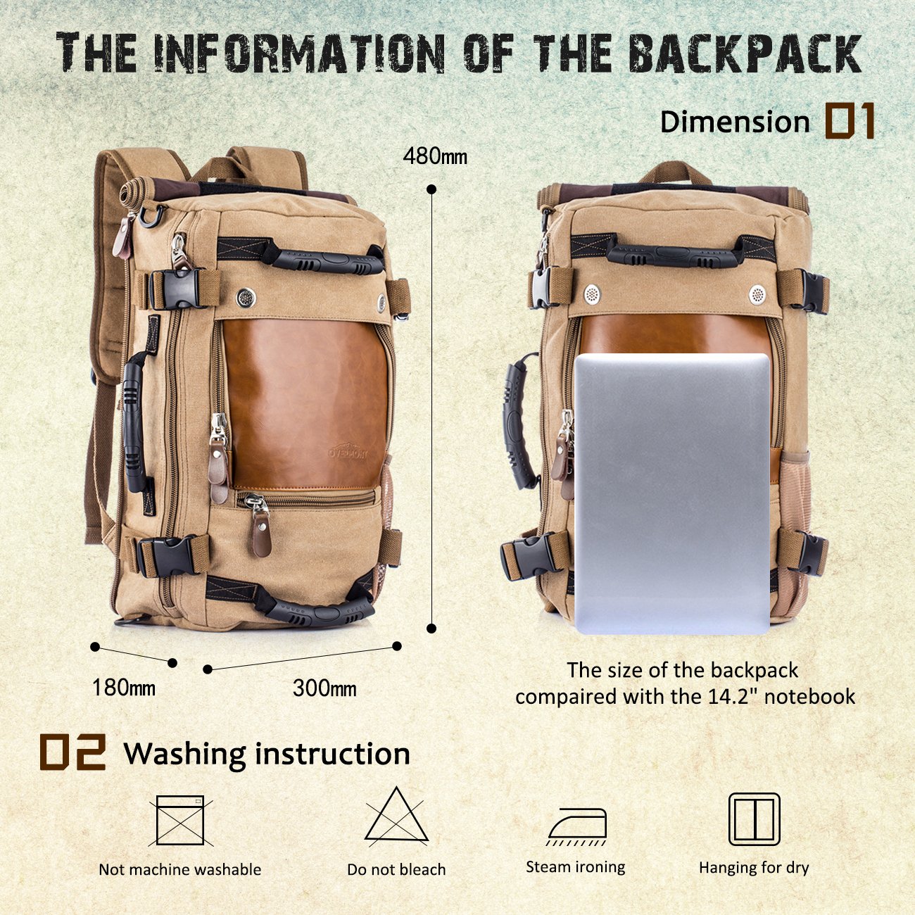 overmont laptop backpack