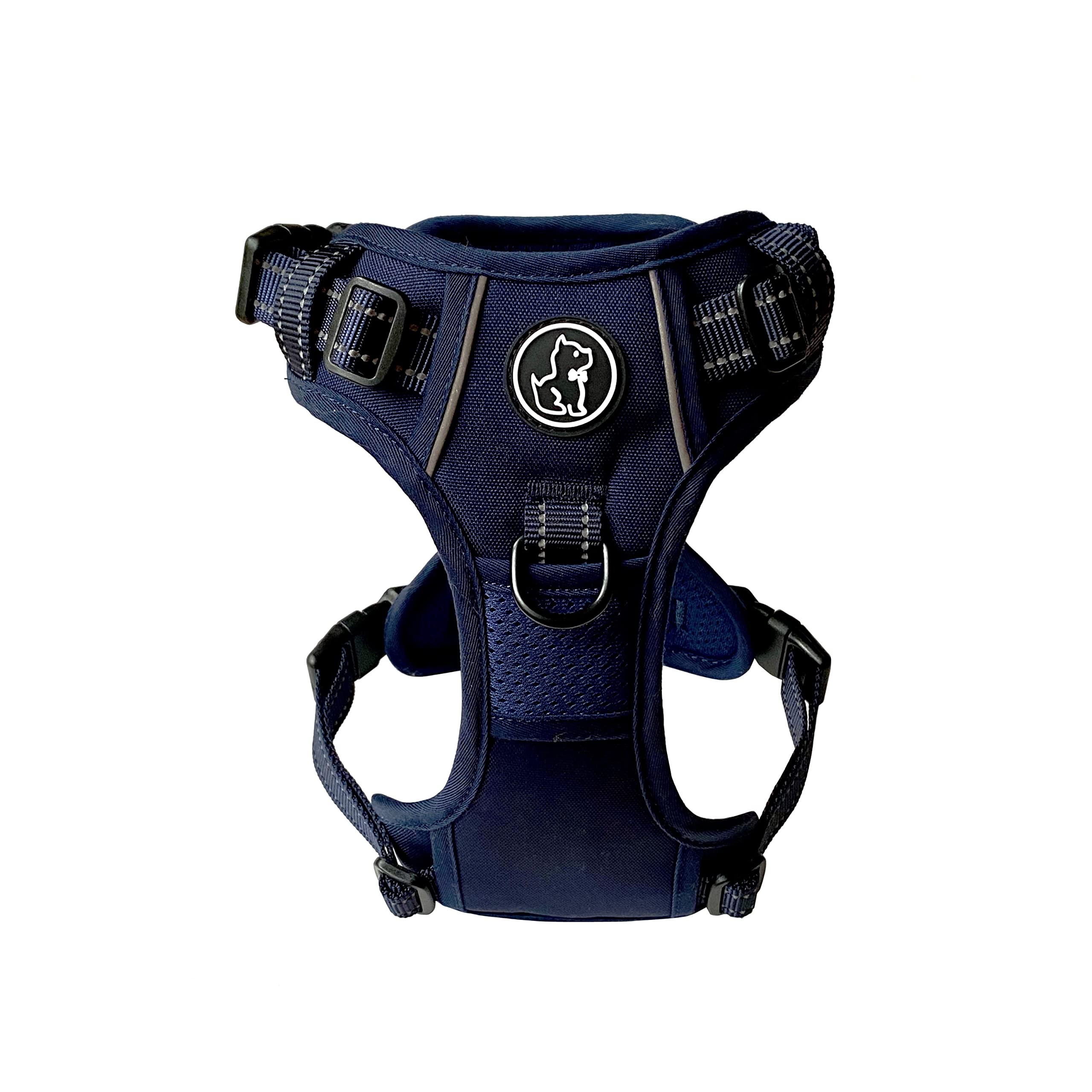 Barkridges® Triple Buckle Dog Harness | Adjustable Easy-to-Wear Buckle | No Pull Non Choke Training | Chafing-Free | Safety Reflective | Comfortable Small Medium Large Dogs (Dark Blue, XS - Deep Fit) — image 1