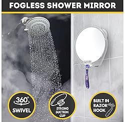 HONEYBULL Fogless Shower Mirror with Suction Mount