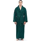 Arus Men's Shawl Collar Robe, Turkish Terry Cotton Bathrobe with Regular and Full Length Options