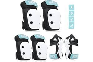 YOOXARMOR Adjustable Kids Knee Pads Elbow Pads Wrist Guards Set for 3-8 Years Child Protective Gear Set for Roller Skates,BMX,Bike,Cycling, Skateboard, Inline Skating, Scooter Riding Sports,Football