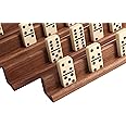Easy-View Domino Racks for Maximum Visibility and Ease in organizing Your Hand. Solid American Black Walnut