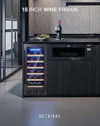 ICEVIVAL 15 Inch Wine Cooler Refrigerator, 28