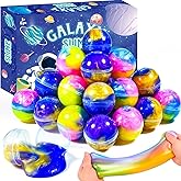 Valentines Slime Party Favors,24 Pack Galaxy Slime Balls-Stretchy, Non-Sticky, Mess-Free for Kids, Stress Relief,Halloween&Christmas Slime,Classroom Rewards