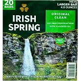 Irish Spring bar Soap (20/4 Oz Net Wt Oz), Original, 74 Ounce (Pack of 1) | Bulk 20-pack, crisp original scent, deodorizing formula, men's bar soap, individually wrapped bars