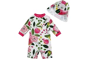 upandfast Baby/Toddler Girls Sunsuit Swimsuit with Snap Bottom UPF 50+ Infant One Piece Rashguard Swimwear