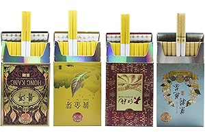 HONGYIBIN Tea Herbal Cigarettes - Tobacco and Nicotine Free - 4 Packs, 80 Smokes