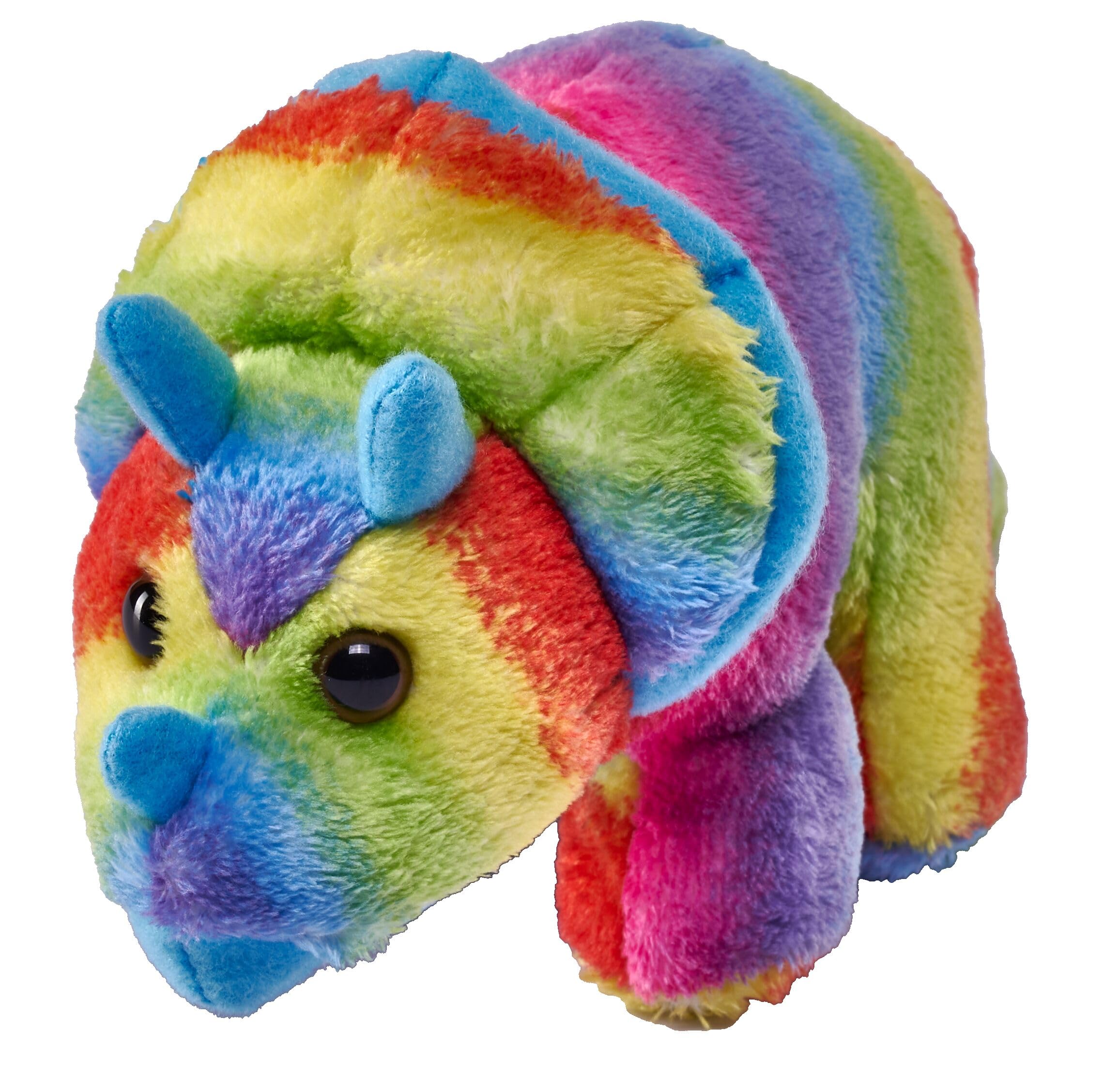 Wild Republic Pocketkins Eco Triceratops, Stuffed Animal, 5 Inches, Plush Toy, Made from Recycled Materials, Eco Friendly