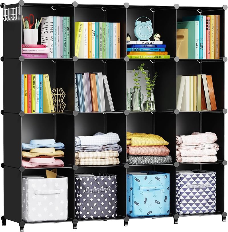 HOMIDEC 16 Cube Storage Bookcase Shelving Unit Modular Organizer