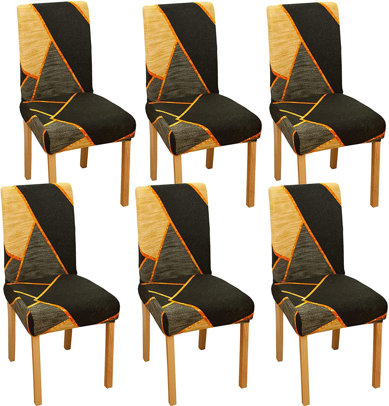 JMYDecor Dining Room Chair Covers Set of 6, Stretch Removable Washable Spandex Dining Chair Slipcovers Protectors, Kitchen Chair Covers for Dining Room Party Hotel Ceremony Banquet