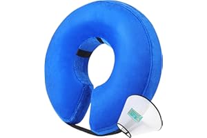 GLADOG Soft Inflatable Dog Cone Collar Set, Protective Dog Donut Collar with a Comfy Plastic Cone for Dogs After Surgery, 2 E-Collars Protect More Areas, Adjustable Dog Cones for Large Medium Small Dog