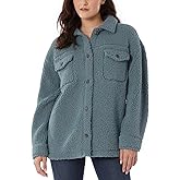32 Degrees Heat Ladies' Size XL/XXL, Sherpa Cozy Shirt Jacket, Green