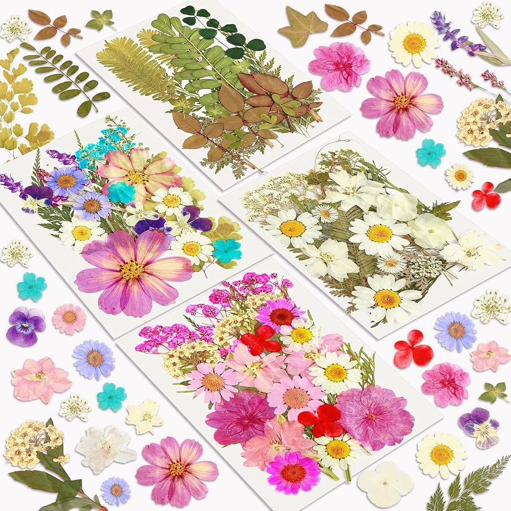 Resiners 100 Pcs Dried Flowers for Resin Crafts Preserved Real Flowers Kit
