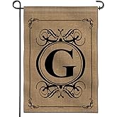 Anley Classic Monogram Letter G Garden Flag, Double Sided Family Last Name Initial Yard Flags - Personalized Welcome Home Decor - Weather Proof & Double Stitched - 18 x 12.5 Inch