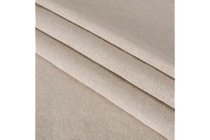 100% Nature Linen Needlework Fabric, Plain Solid Colour Linen Fabric Cloth Hemp Jute Fabric Table Cloth Garments Crafts Acces
