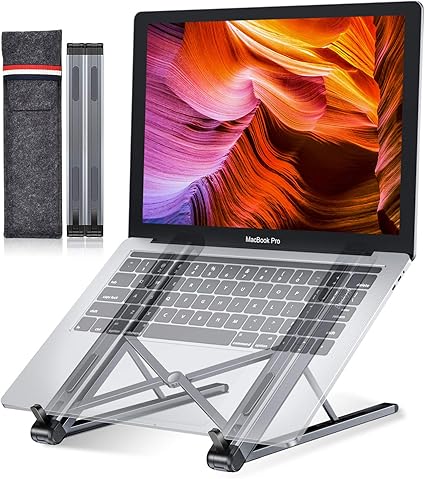 Amazon Briskyjp ノートパソコンスタンド 最新設計 6段階角度調整 Pcスタンド 折りたたみ式 ラップトップスタンド 軽量 持ち運び便利 タブレットスタンド 優れた放熱性 アルミ合金製 姿勢改善 腰痛 猫背解消 職場 家庭 テレワーク用 Macbook Air Macbook Pro Ipad