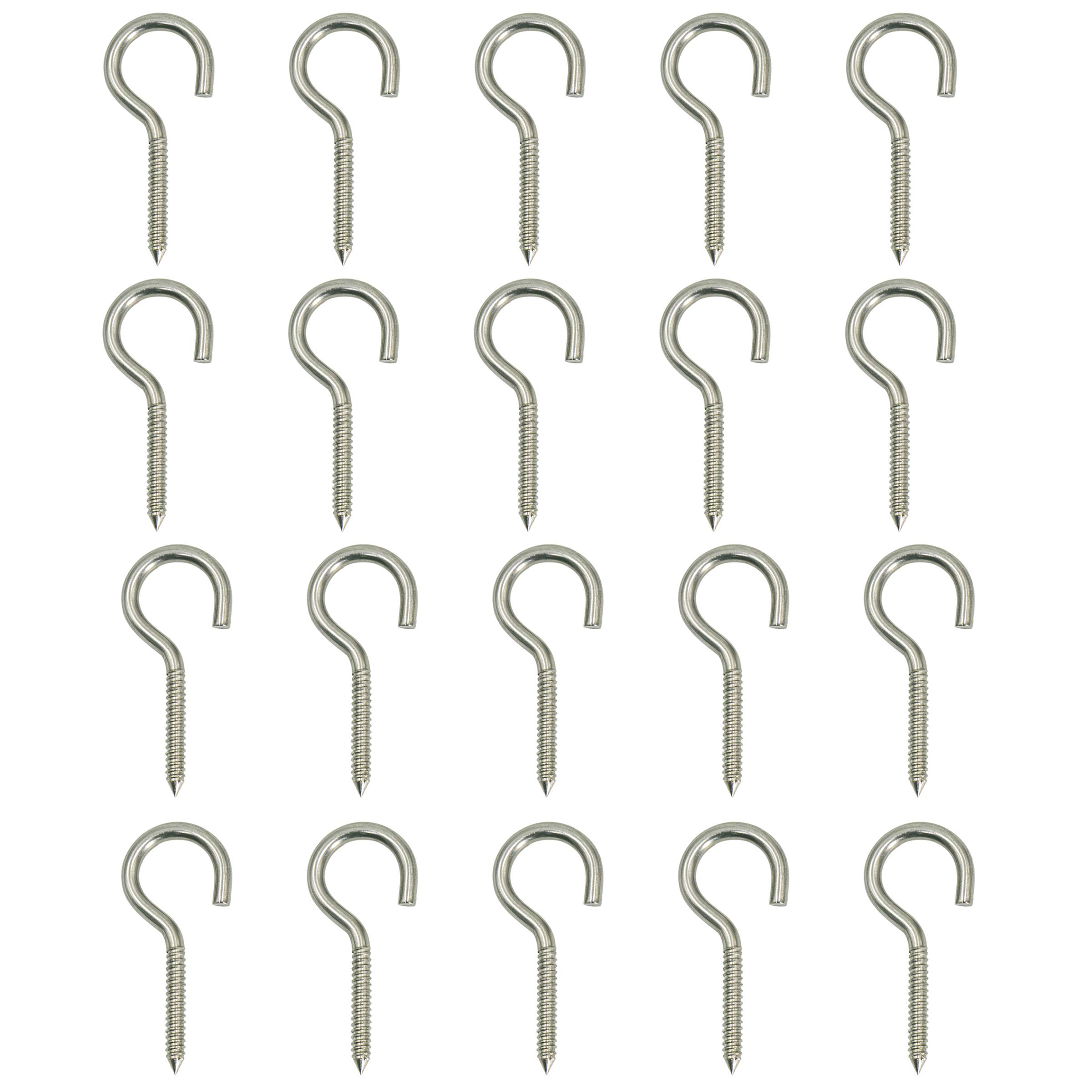 Drenky 20 Pcs M4 X 50 Screw Hooks Heavy Duty Use Ring Screw-in Ceiling Hooks Wall Hanging Ceiling Hook Self Tapping Screws Circle Round Hand Tightening Screw for Outdoor and Indoor Use