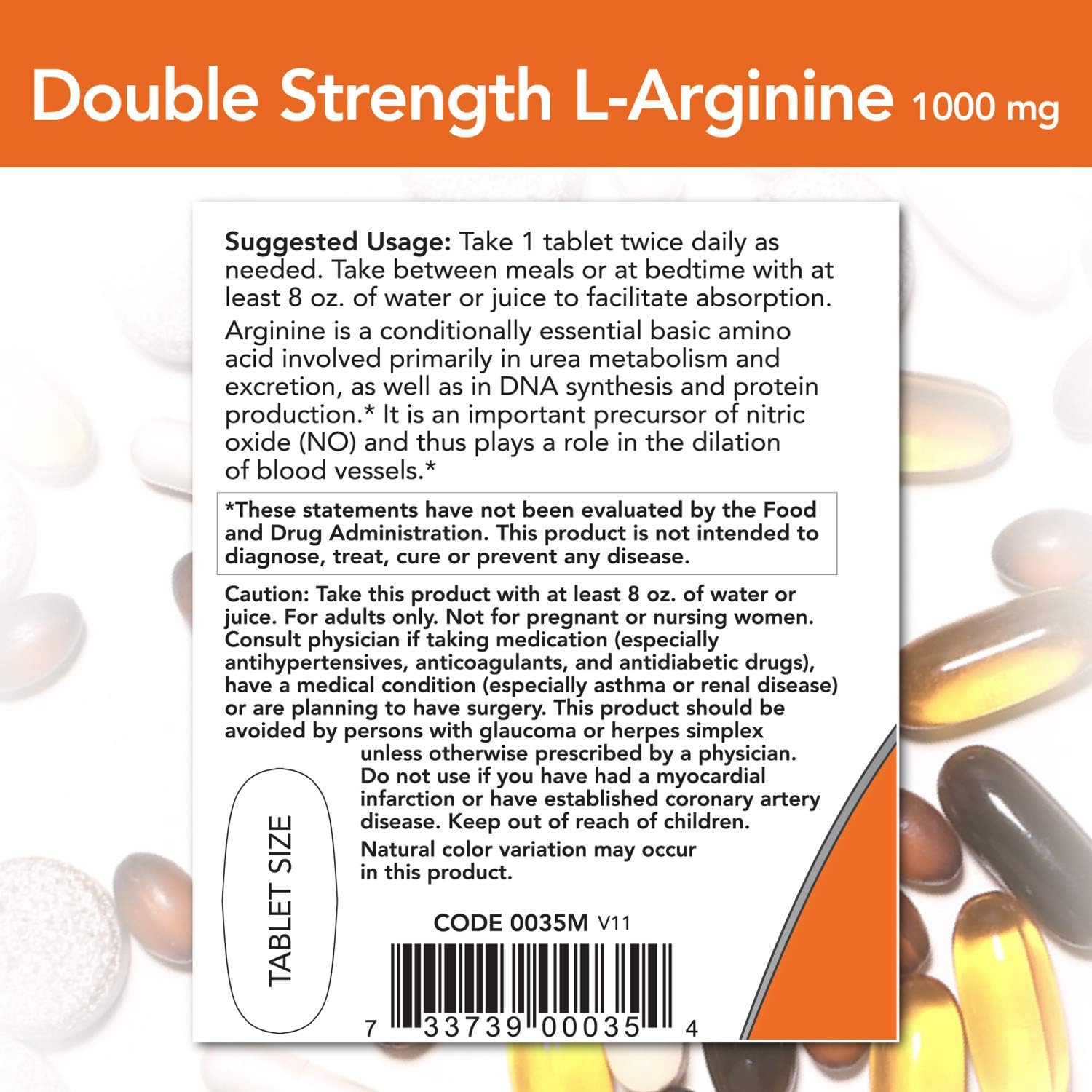 NOW Foods Supplements, L-Arginine 1,000 mg, Nitric Oxide Precursor, Amino Acid, 120 Tablets: Health & Personal Care