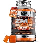 Iron Labs ZM6 Gummies – High Strength Zinc Magnesium Gummies for Men & Women (100 Count, Orange Flavour, Vegan) – Magnesium Citrate and Zinc Citrate Supplements with Vitamin B6 and D3