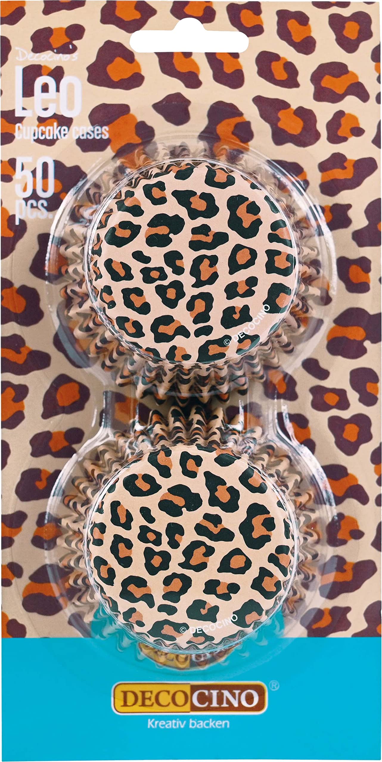 DECOCINO Leo Muffin Cases (Pack of 50) - Muffin Decoration | Cupcake Toppers - Leo Print - Decoration for Girls Birthdays & Boys Birthdays