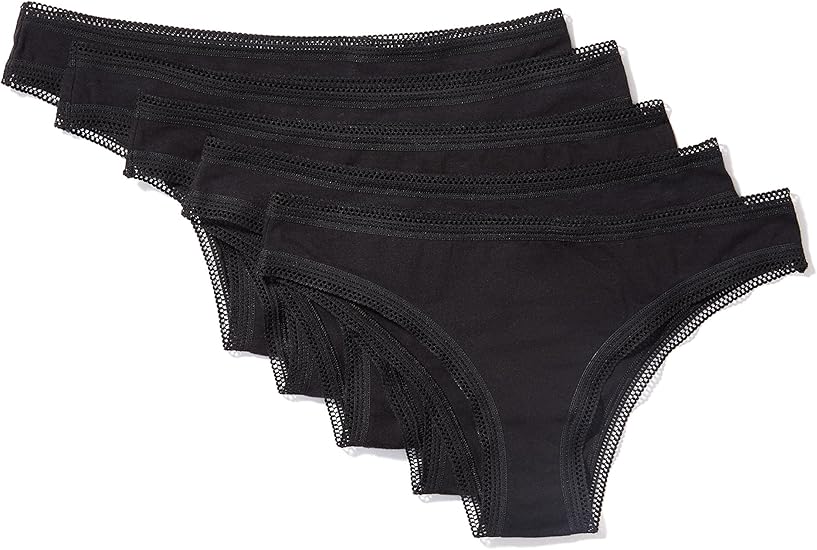 Iris & Lilly Womens Cotton Brazilian Panty, 5Pack Underwear Amazon.ca