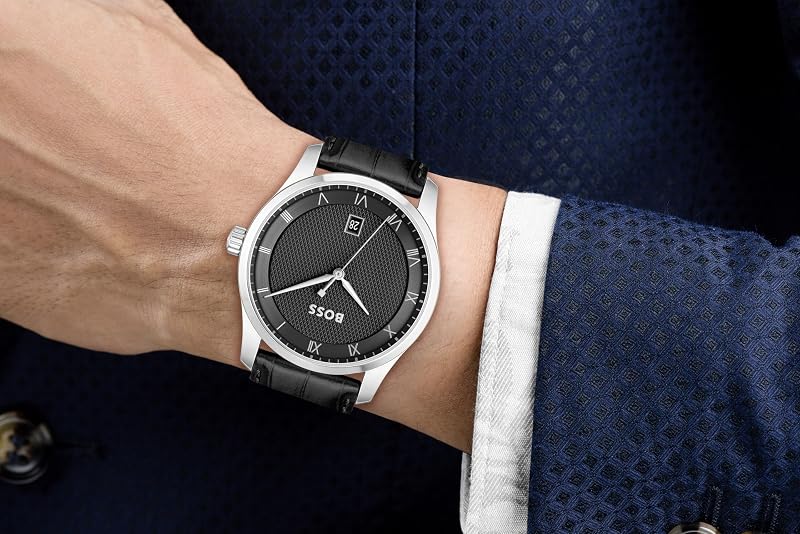Analog Quarzuhr für Herren Kollektion PRINCIPLE mit Schwarzes Lederarmband - 1514122