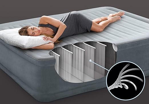 Intex 64414 Fibertech comfortplush - Colchón hinchable, 152 x 203 ...