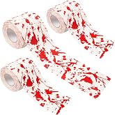 3 Rolls Halloween Bloodstain Toilet Paper Horror Bloodstain Pattern Toilet Paper Halloween Scary Bloody Paper for Spooky Haunted House Party Decoration