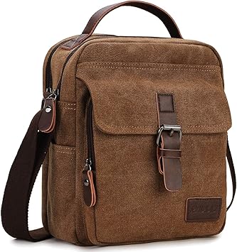 Ravuo Sacoche Bandouliere Homme Resistant A L Eau Sac Bandouliere En Toile Besace Pochette Porte Epaule Vintage Casual Sacs Portes Epaule Pour Travail Voyage Ecole Cafe Amazon Fr Bagages
