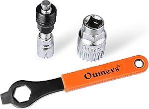 Oumers Bike Crank Extractor/Arm Remover and Bottom Bracket Remover with 16mm Spanner/Wrench. Professional Bicycle Repair Tool Kit