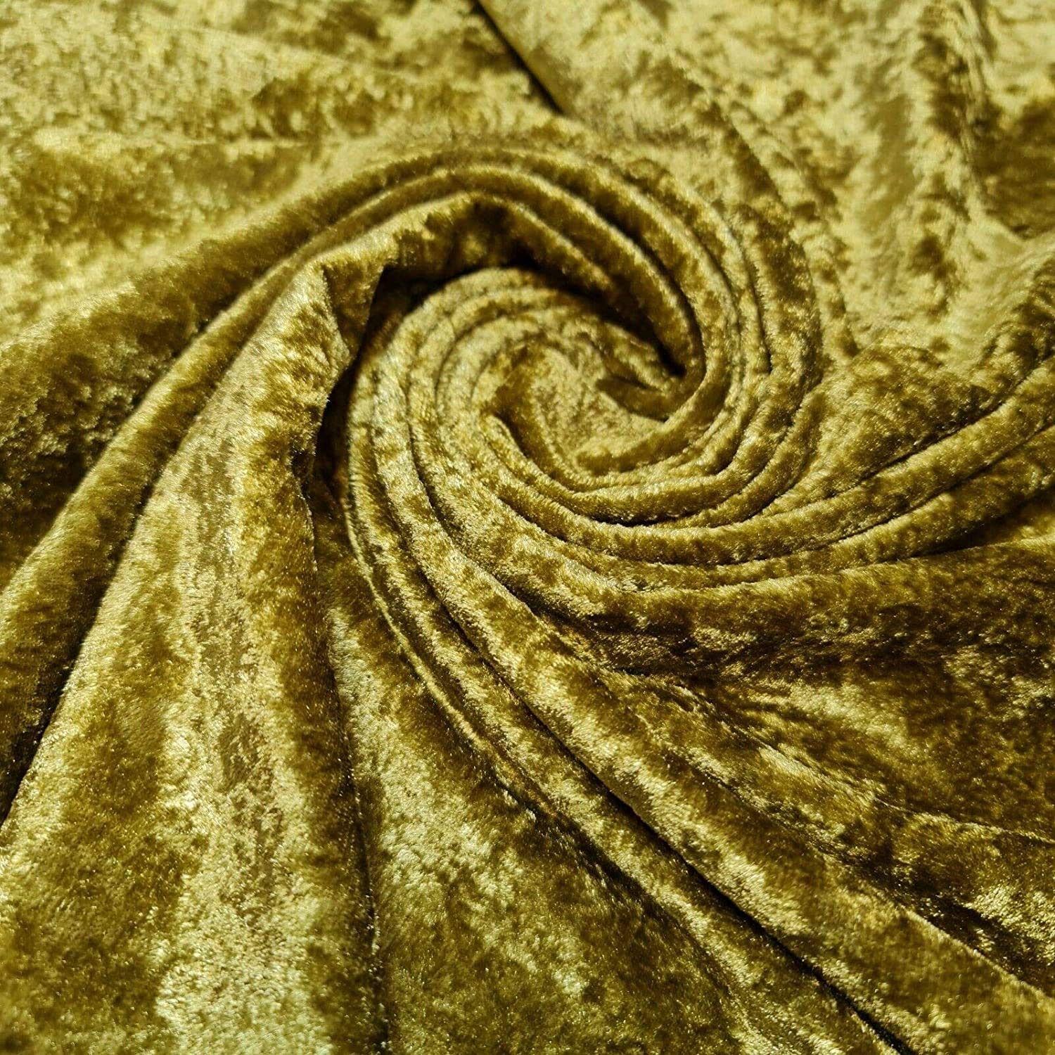 SH Plain Velvet Fabric Premium Crushed Stretch 60" (Olive, 1.5 Meter)