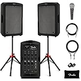 Fender Passport Conference S2 Portable PA System Bundle with Microphone Kit, Compact Speaker Stands, and Instrument Cable