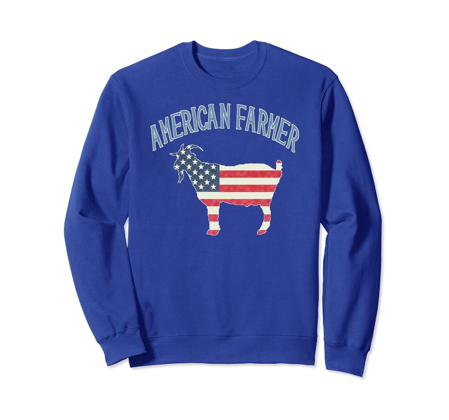 American Goat Farmer Patriot Distressed Flag Sweatshirt-anz